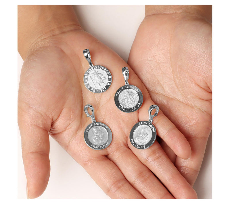 Ultrafine Silver Round Religious Pendant — View 3