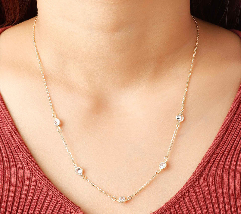 Diamonique 2.35 cttw Station Necklace, Sterling Silver — View 7
