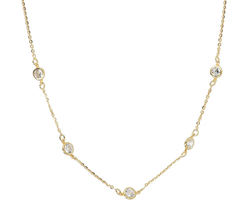 Diamonique 2.35 cttw Station Necklace, Sterling Silver — View 5