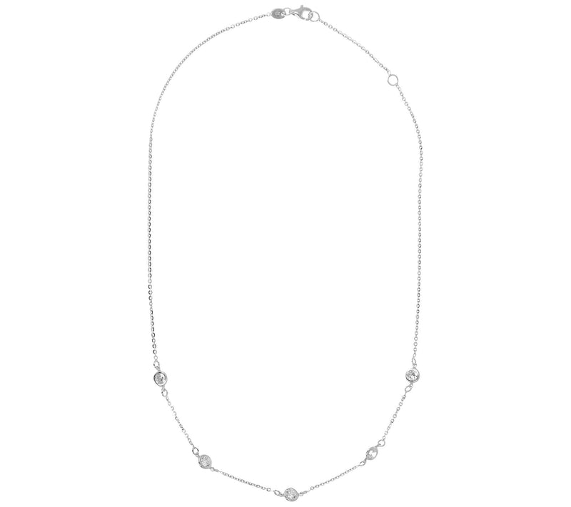 Diamonique 2.35 cttw Station Necklace, Sterling Silver — View 6