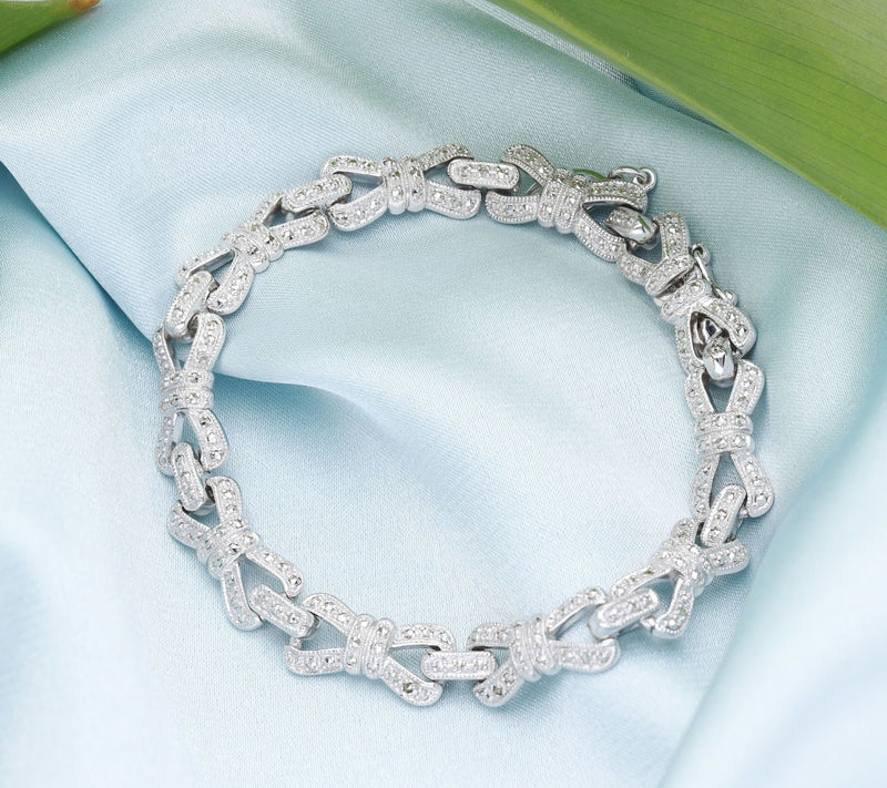 Dallas Prince Designs Sterling Silver Marcasite Link Bracelet — View 5