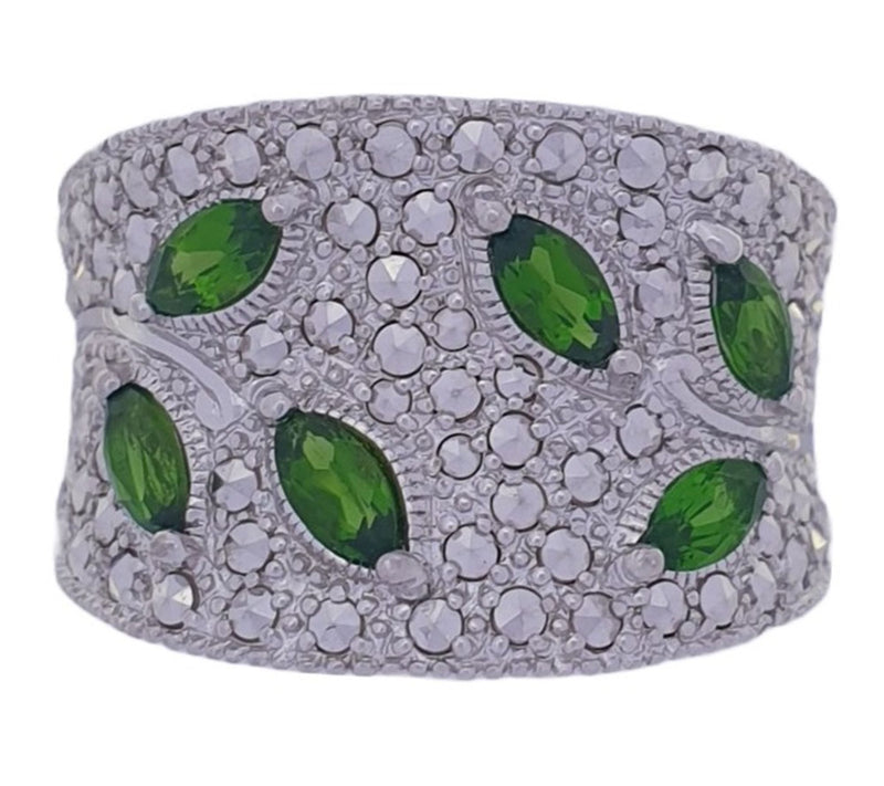 Dallas Prince Designs Sterling Marcasite & Diopide Ring — Main view