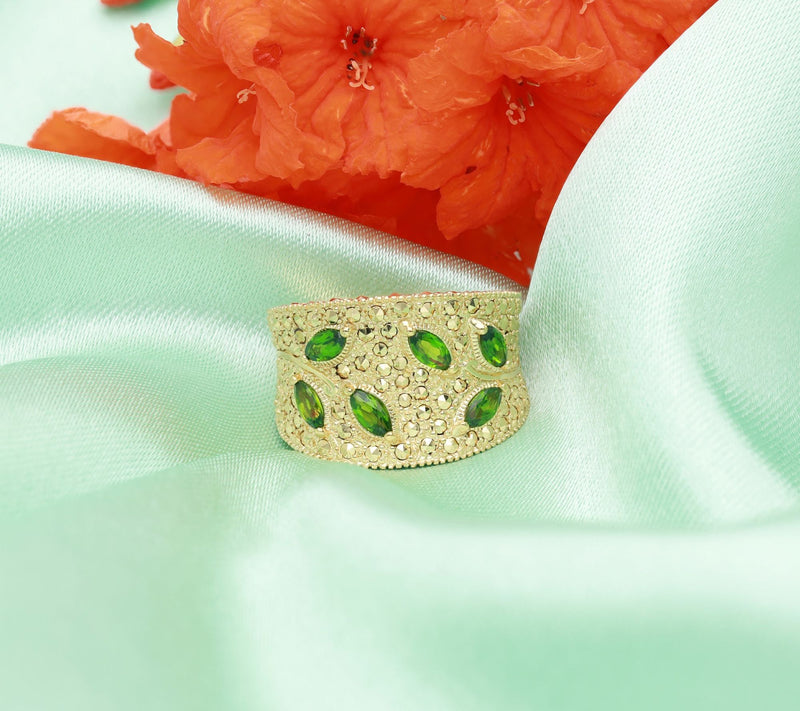 Dallas Prince Designs Sterling Marcasite & Diopide Ring — View 9