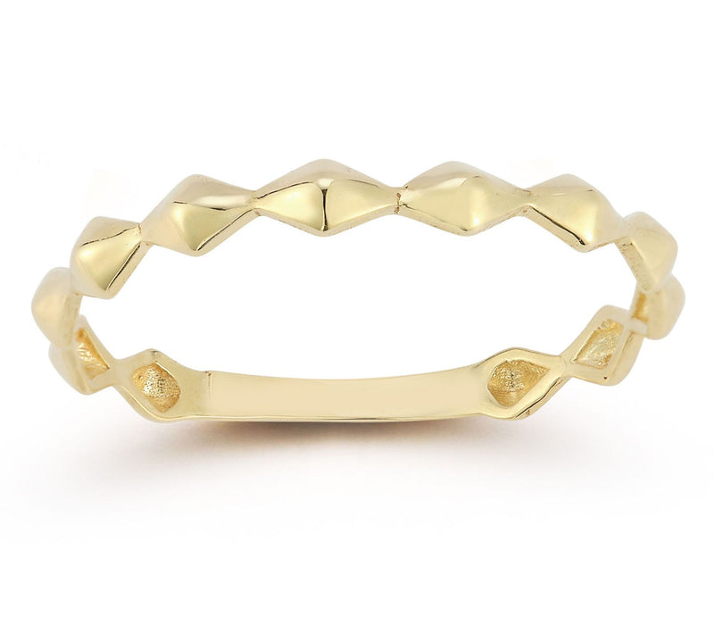 Luminosa Gold Geometric Pyramid Band Ring, 14K — View 3