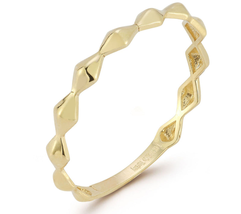 Luminosa Gold Geometric Pyramid Band Ring, 14K — View 4