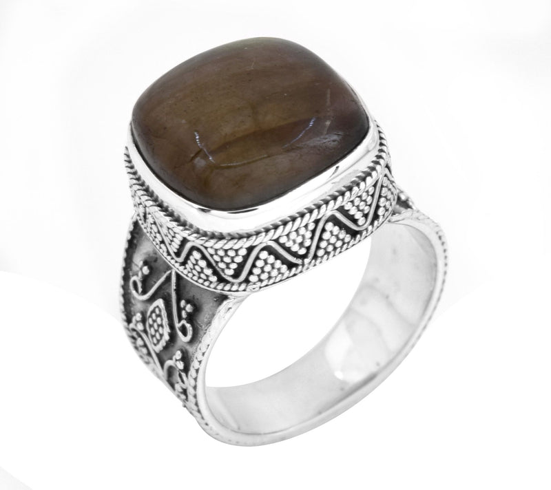 Artisan Crafted Sterling Silver Labradorite S olitaire Ring — View 4