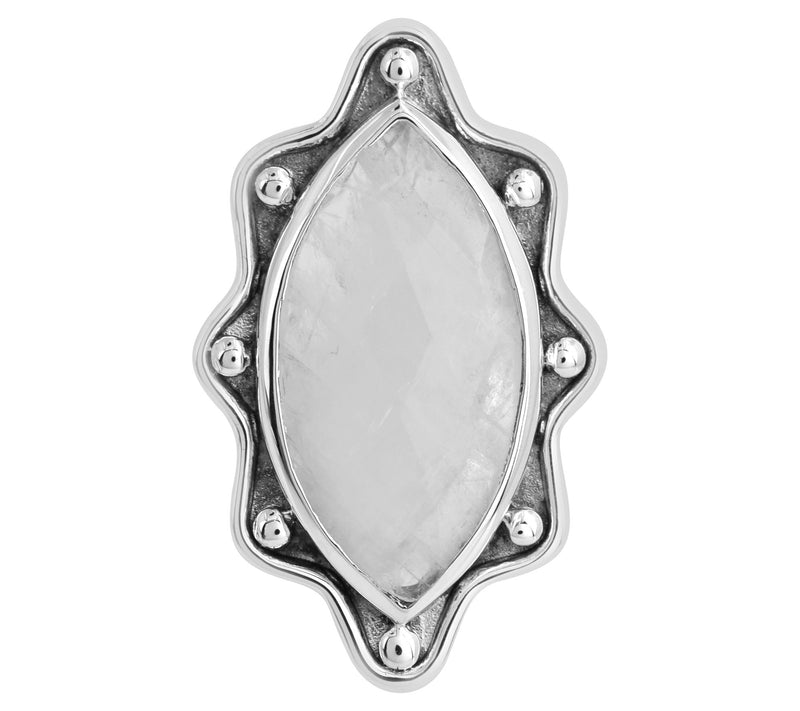 Artisan Crafted Sterling Silver Rainbow Moonstone Ring — View 4