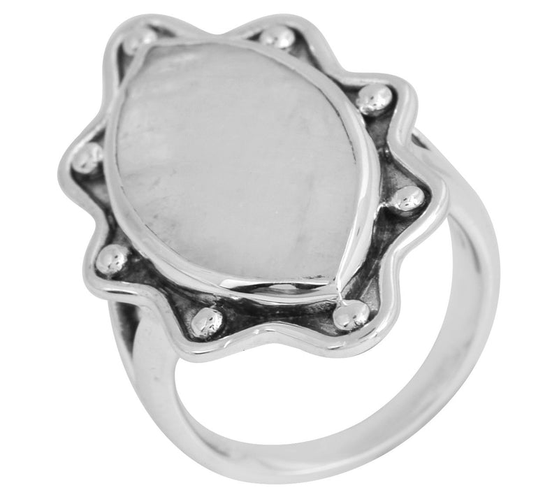 Artisan Crafted Sterling Silver Rainbow Moonstone Ring — Main view