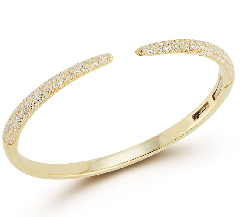 Sterlina Silver Pave Hinged Bangle, Sterling — View 5