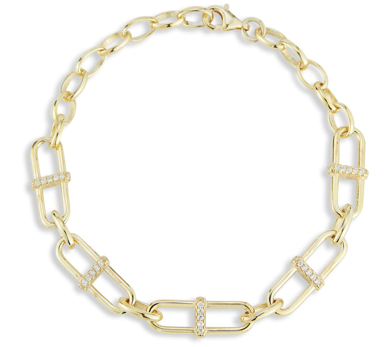 Sterlina Silver Pave Link Bracelet, Sterling — View 5
