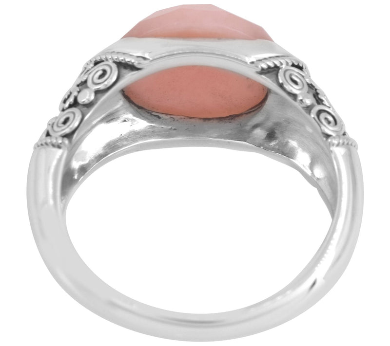 Artisan Crafted Sterling Silver Pink Opal Solitaire Ring — View 6