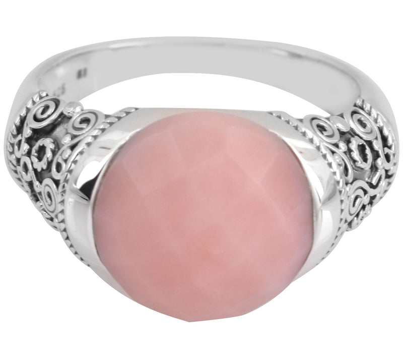 Artisan Crafted Sterling Silver Pink Opal Solitaire Ring — View 5