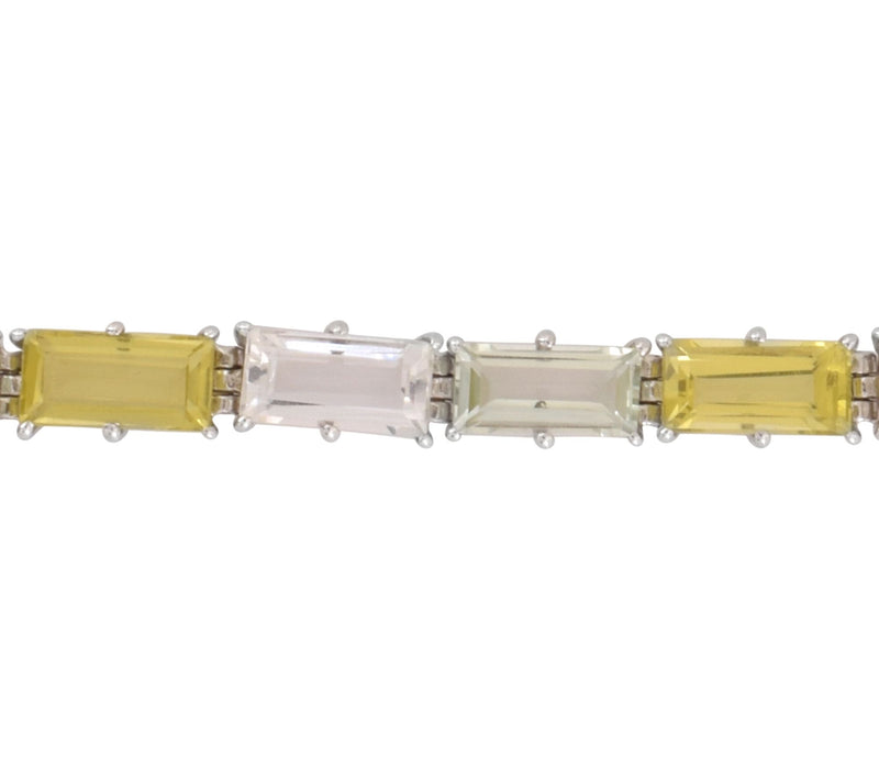 Affinity Gems Multi-Gemstone Baguette Cut Bracelet, Sterling — View 5