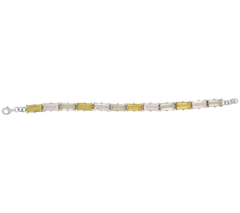 Affinity Gems Multi-Gemstone Baguette Cut Bracelet, Sterling — View 4