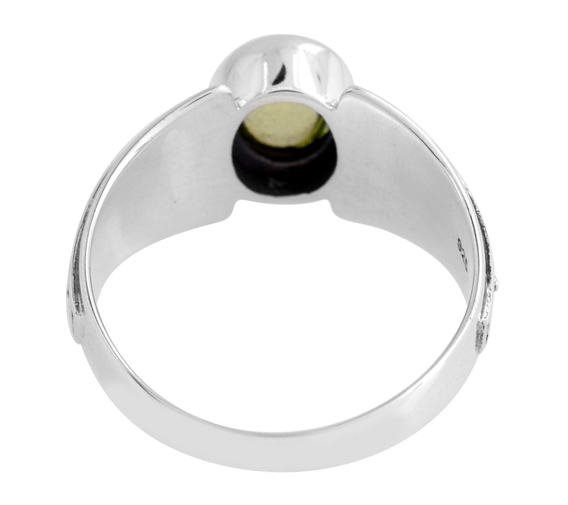 Artisan Crafted Sterling Silver Solitaire P eriot Ring — View 5