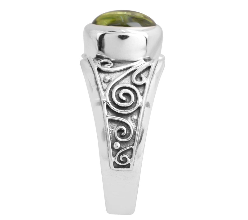 Artisan Crafted Sterling Silver Solitaire P eriot Ring — View 6