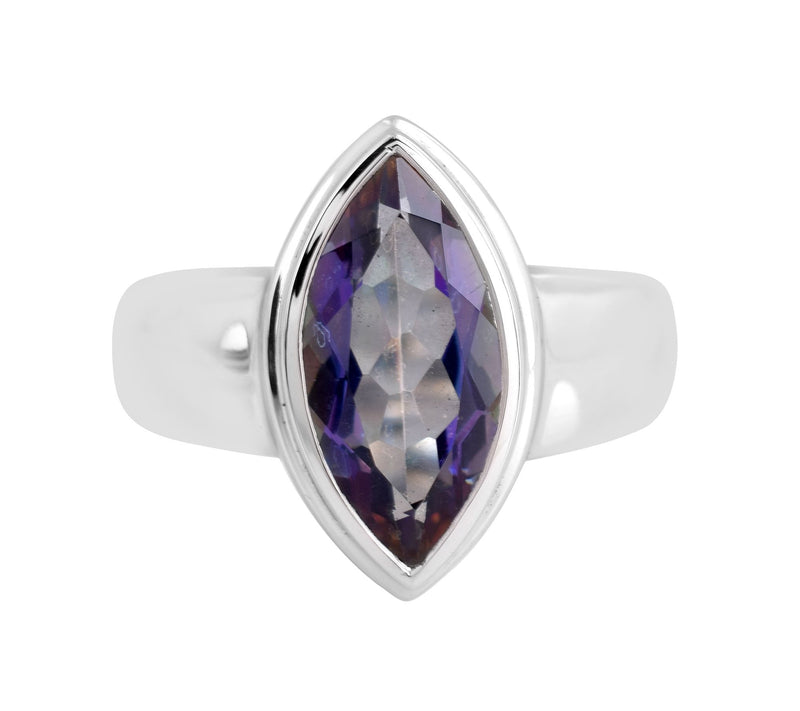 Affinity Gems Blue Coated Quartz Solitaire Ring, Sterling — View 3