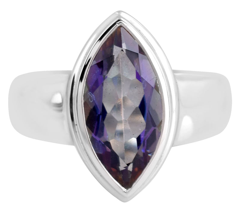 Affinity Gems Blue Coated Quartz Solitaire Ring, Sterling — View 4