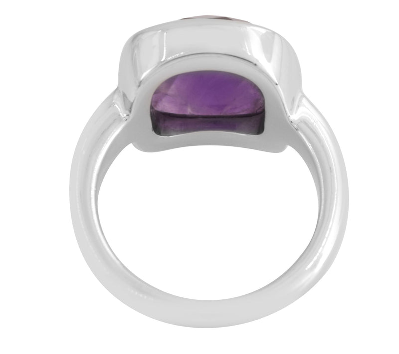 Affinity Gems Checkerboard Amethyst Ring, Sterling Silver — View 4