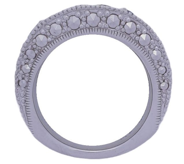 Dallas Prince Designs Chrome Marcasite & Sapphi re Ring — View 6