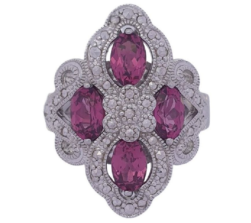 Dallas Prince Designs Chrome Marcasite & Rhodol ite Ring — Main view