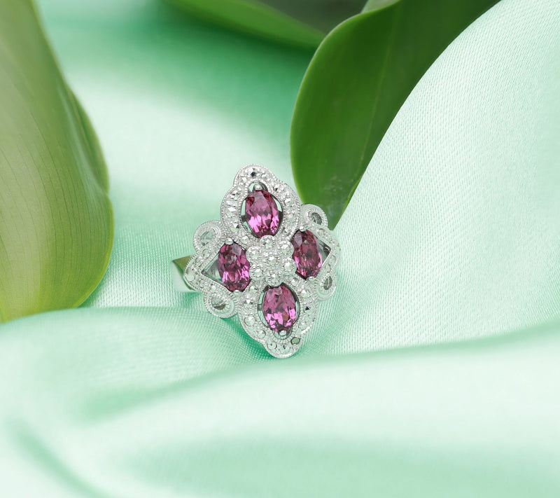 Dallas Prince Designs Chrome Marcasite & Rhodol ite Ring — View 8