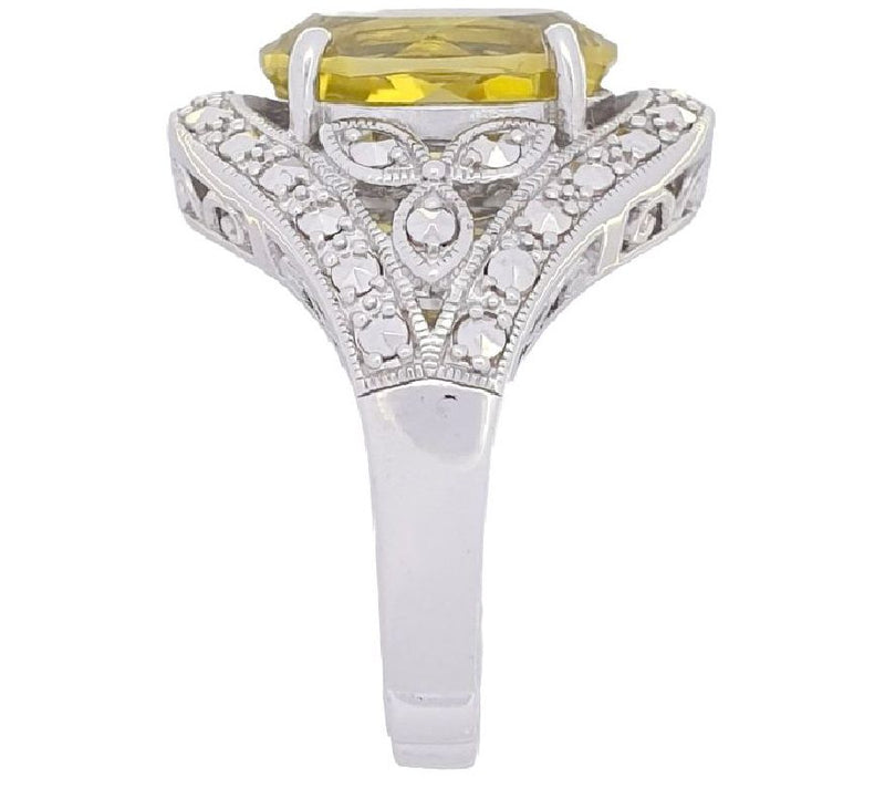 Dallas Prince Designs Chrome Marcasite & Limonuartz Ring — View 2