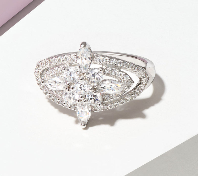Diamonique 1.95 cttw Marquise Cut Ring, Sterlin g Silver — View 7