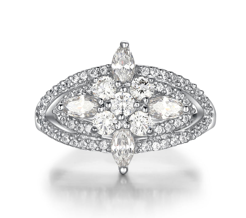 Diamonique 1.95 cttw Marquise Cut Ring, Sterlin g Silver — View 4