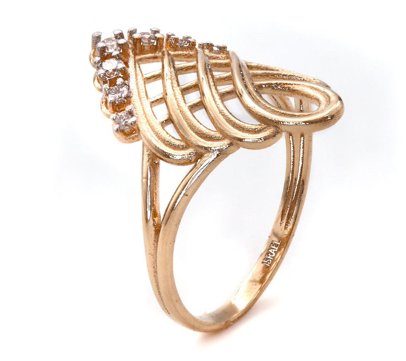 Adi Paz 14K Gold Diamond Accent Braid Ring — View 4