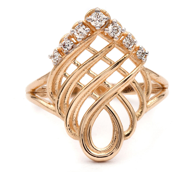 Adi Paz 14K Gold Diamond Accent Braid Ring — Main view