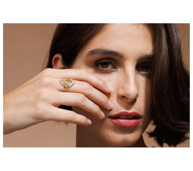 Adi Paz 14K Gold Diamond Accent Braid Ring — View 5