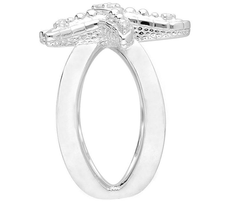 Goddaughters Sterling Silver White Topaz Starfish Ring — View 3