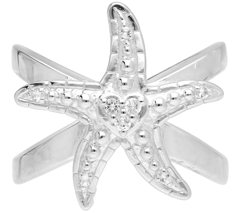 Goddaughters Sterling Silver White Topaz Starfish Ring — Main view