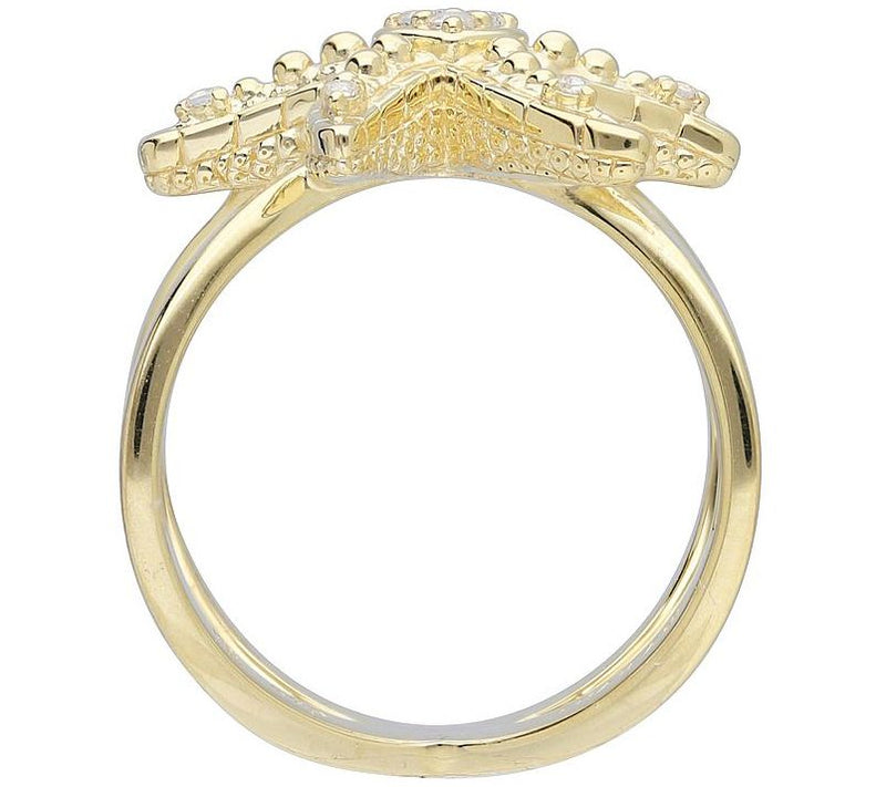 Goddaughters 14K Gold Clad Topaz Starfish Ring — View 2