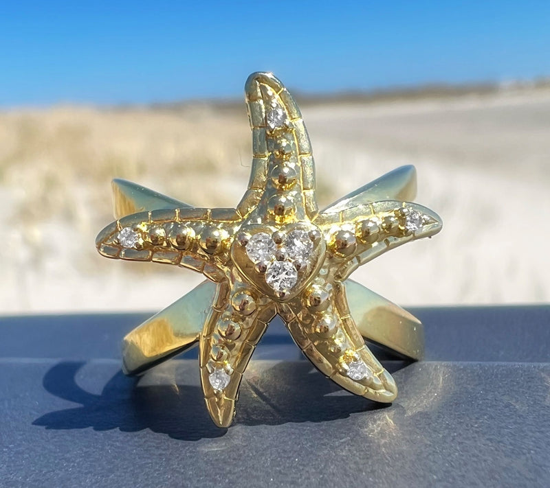 Goddaughters 14K Gold Clad Topaz Starfish Ring — View 5