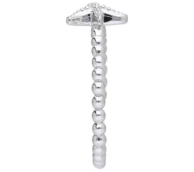 Goddaughters Sterling Silver White Topaz Mini Starfish Ring — View 3