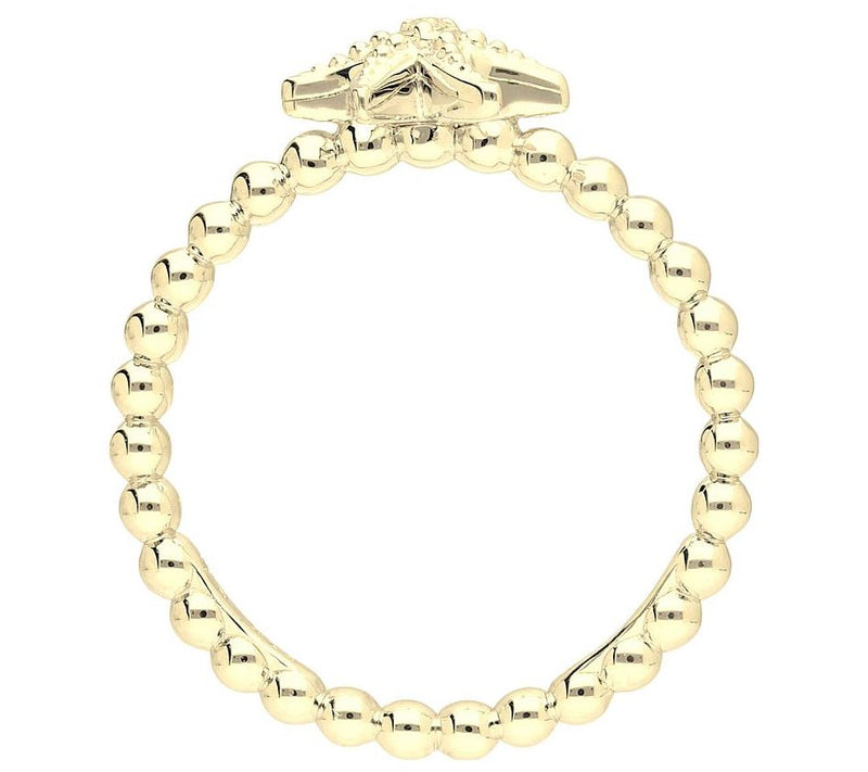 Goddaughters 14K Gold Clad White Topaz Mini Starfish Ring — View 2