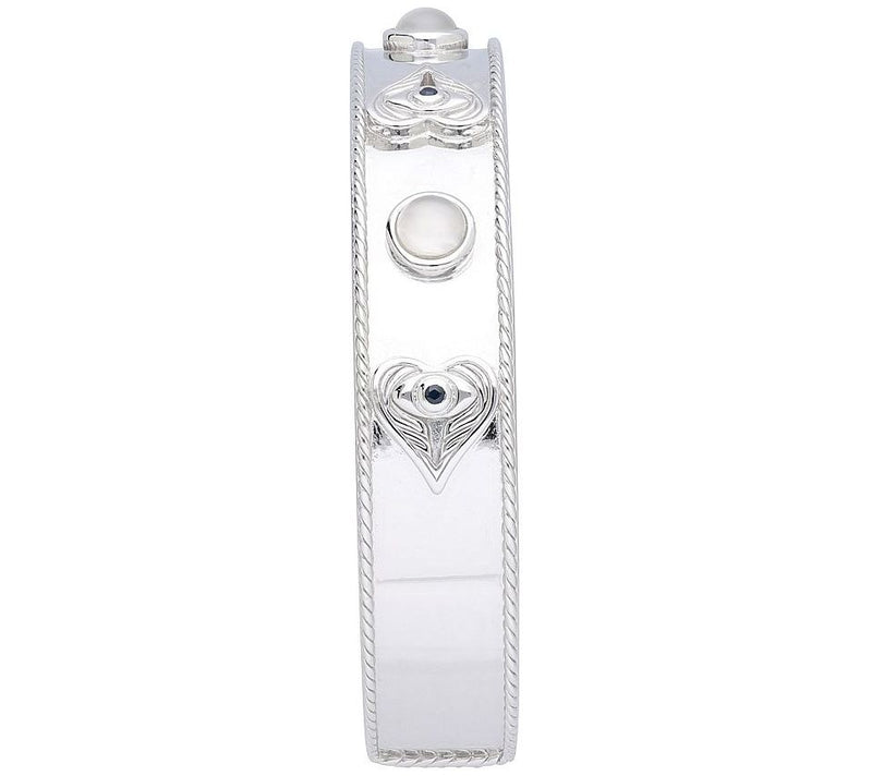 Goddaughters Sterling Angel Eyes Moonstone & Sapphire Cuff — View 2