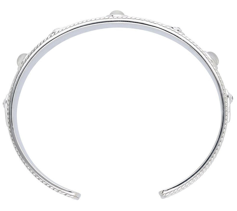Goddaughters Sterling Angel Eyes Moonstone & Sapphire Cuff — View 3