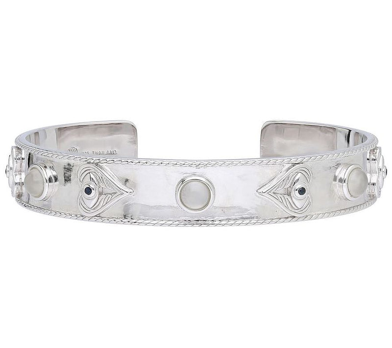 Goddaughters Sterling Angel Eyes Moonstone & Sapphire Cuff — Main view