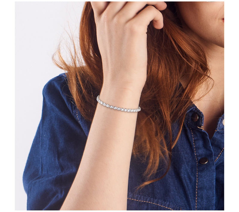 MoissanIce 3.45 cttw Moissanite Tennis Bracelet, 14K Gold — View 6