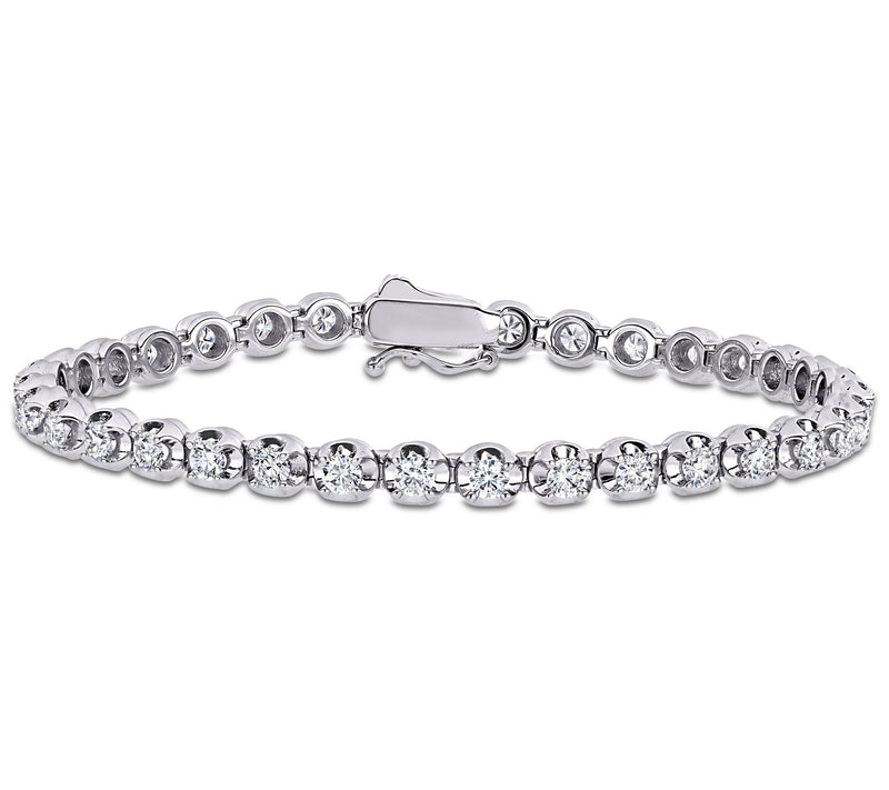 MoissanIce 3.45 cttw Moissanite Tennis Bracelet, 14K Gold — View 3