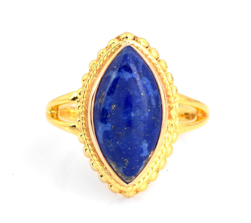 Affinity Gems Lapis Lazuli Ring, 14K Gold P lated — View 3