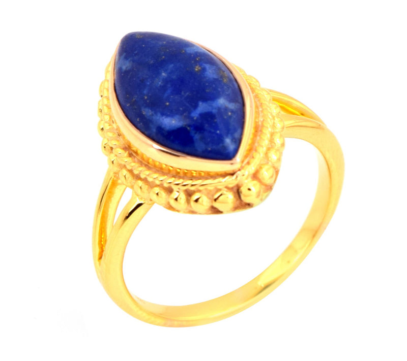 Affinity Gems Lapis Lazuli Ring, 14K Gold P lated — View 4