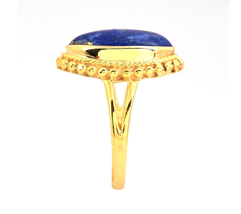 Affinity Gems Lapis Lazuli Ring, 14K Gold P lated — View 6