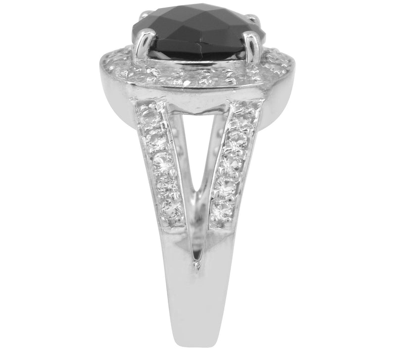 Affinity Gems Black Spinel & White Topaz Ring, Sterling — View 5