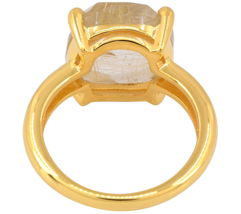 Affinity Gems Rutile Quartz Ring, 14K G old Plaed — View 5