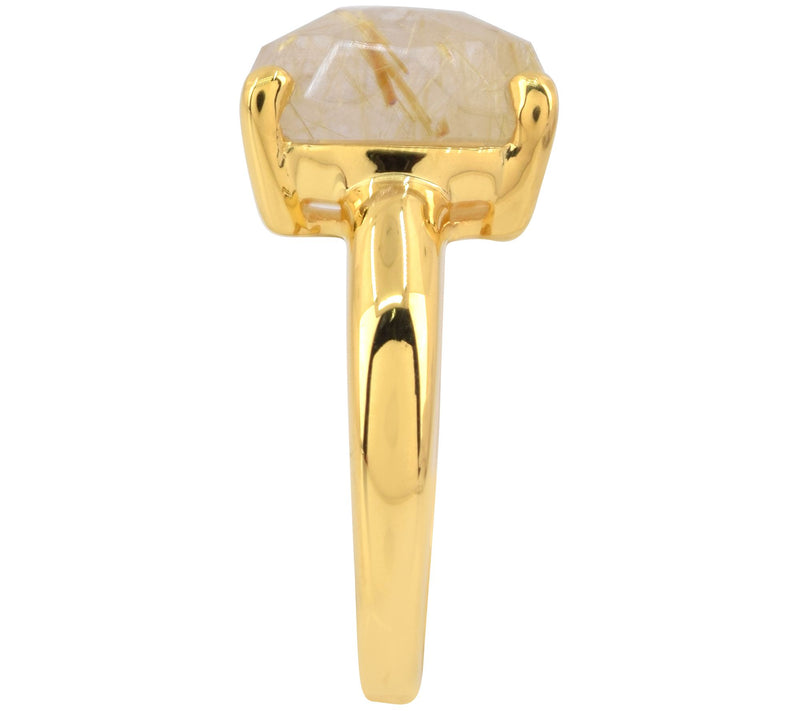 Affinity Gems Rutile Quartz Ring, 14K G old Plaed — View 6