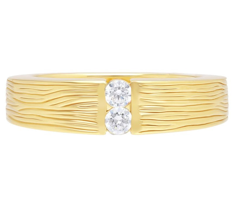 Ariva Sterling Silver Silk Textured D iamonique Ring — View 5